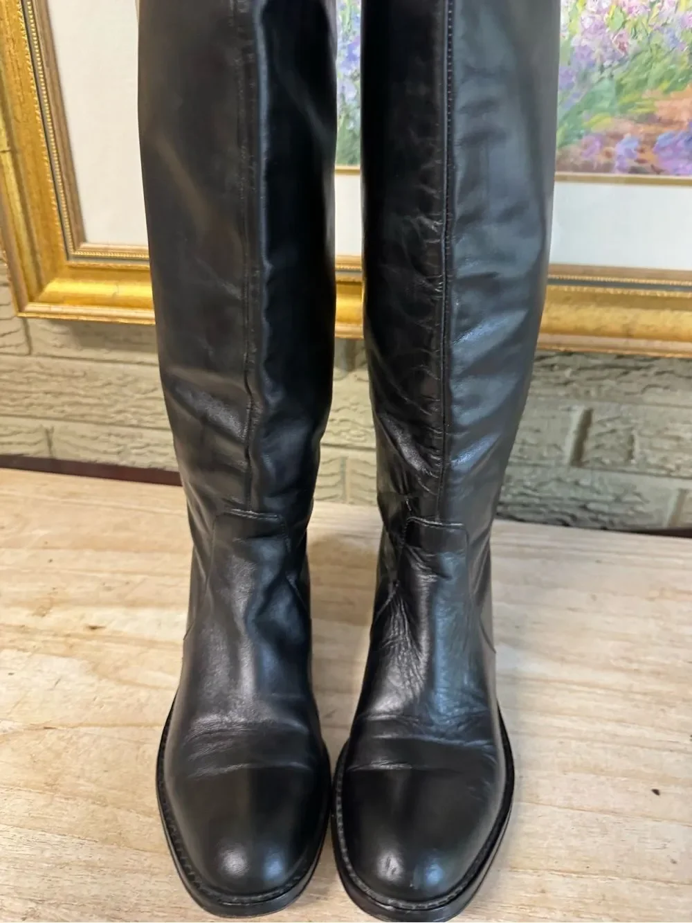 Coach Cheyenne black leather over the knee boots size 6.5